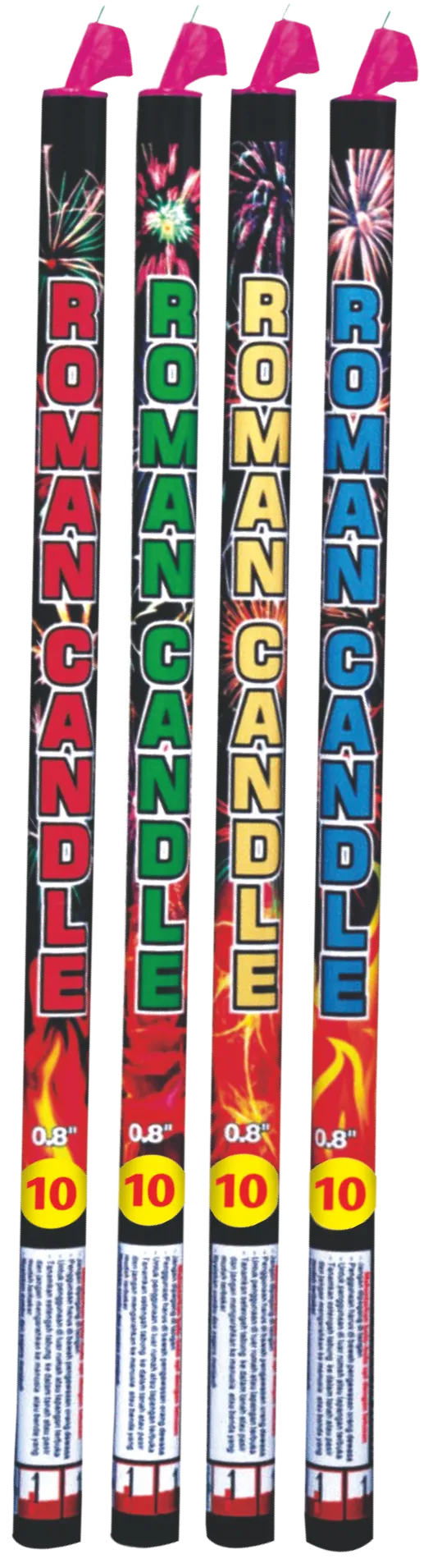 0.8'' 10SHOTS ROMAN CANDLE