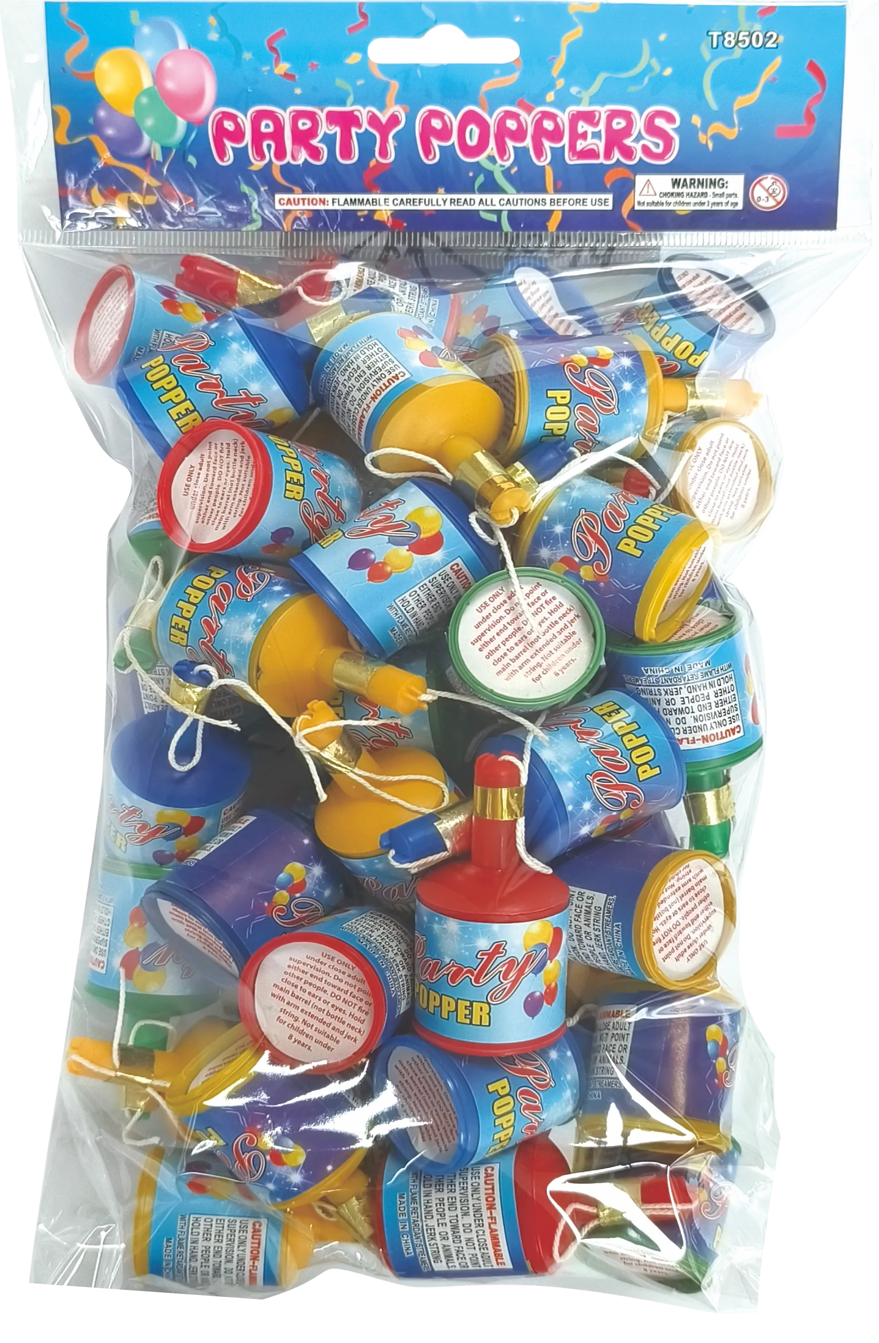 CHAMPAGNE PARTY POPPERS 50PK