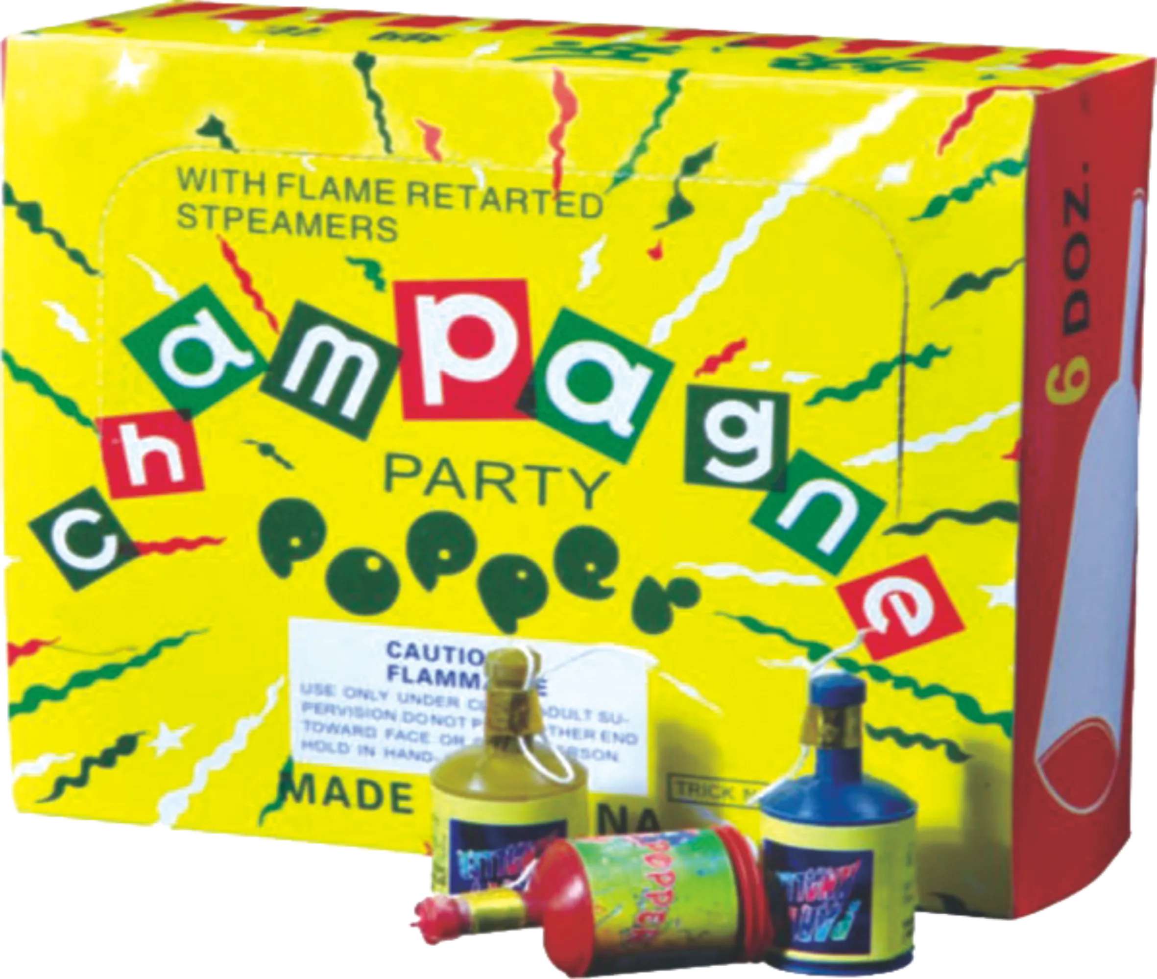 CHAMPAGNE PARTY POPPERS 72PK