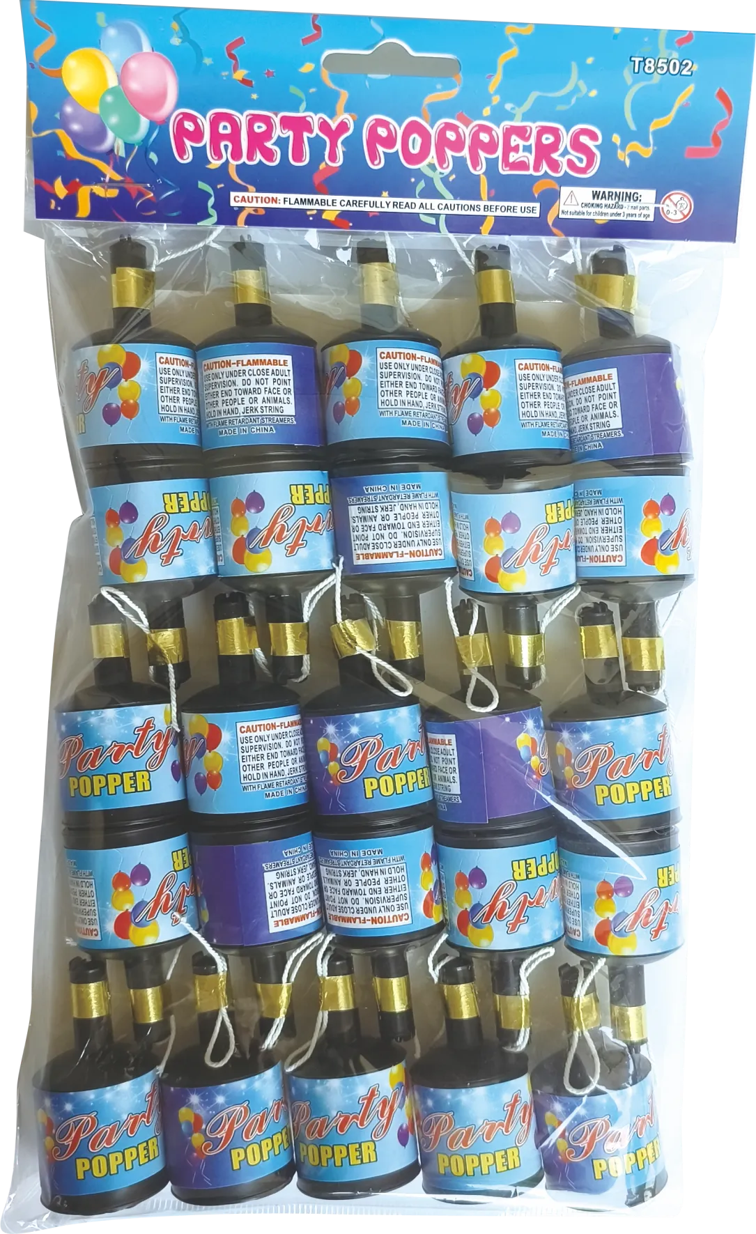CHAMPAGNE PARTY POPPERS 25PK