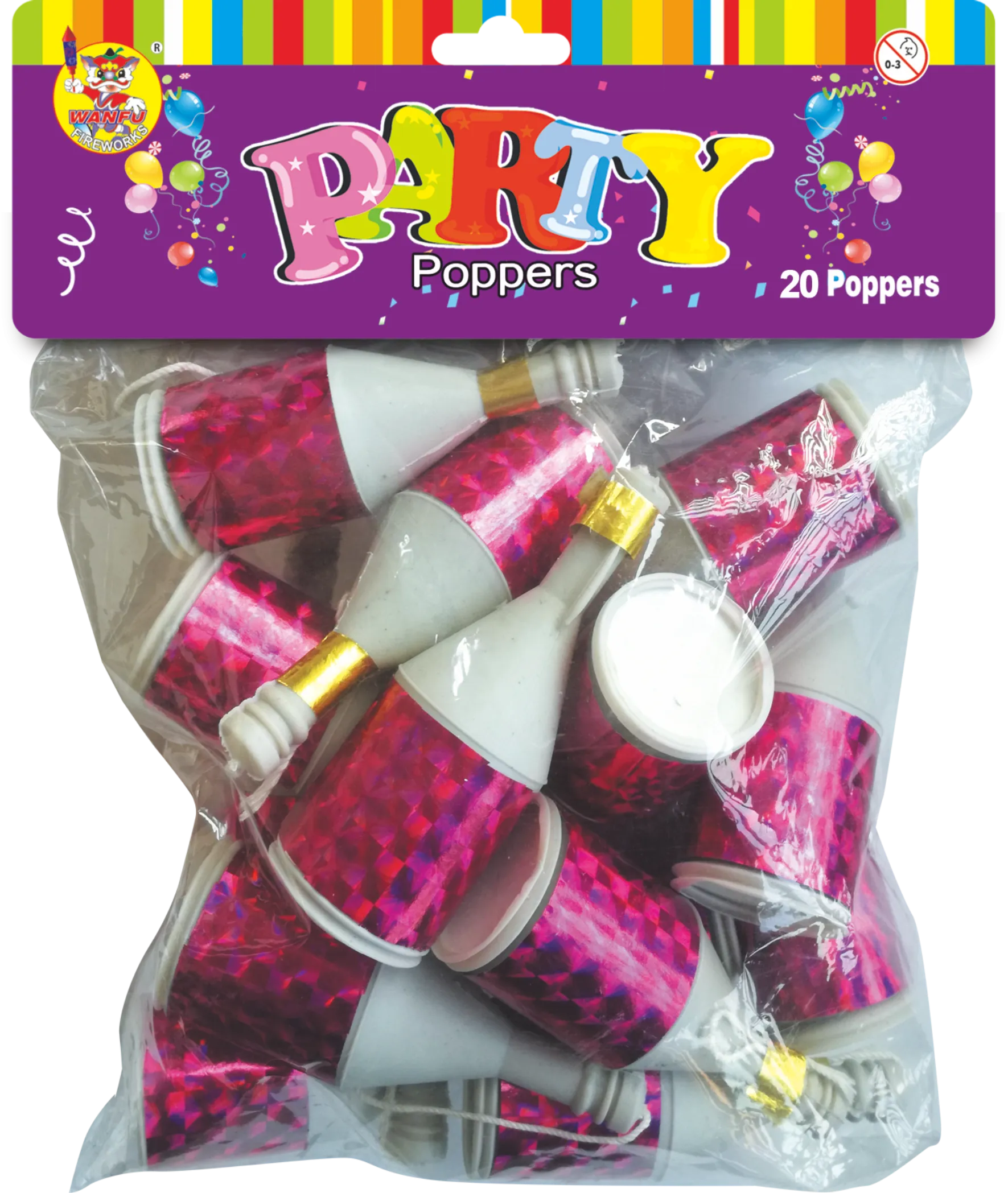 BIG CHAMPAGNE PARTY POPPERS 12PK(3'' height)