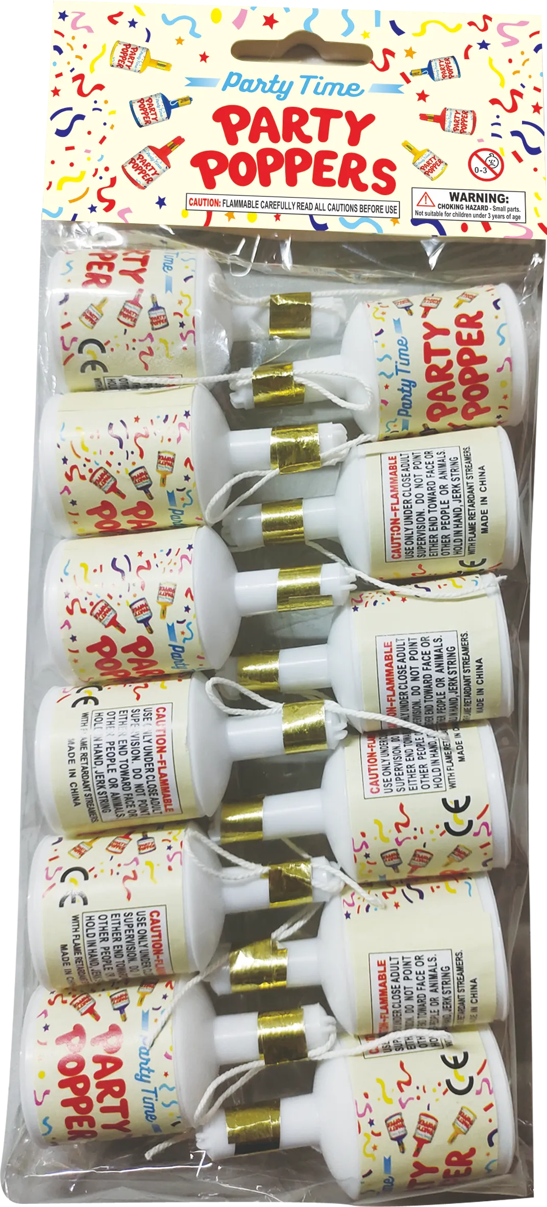CHAMPAGNE PARTY POPPERS 12PK