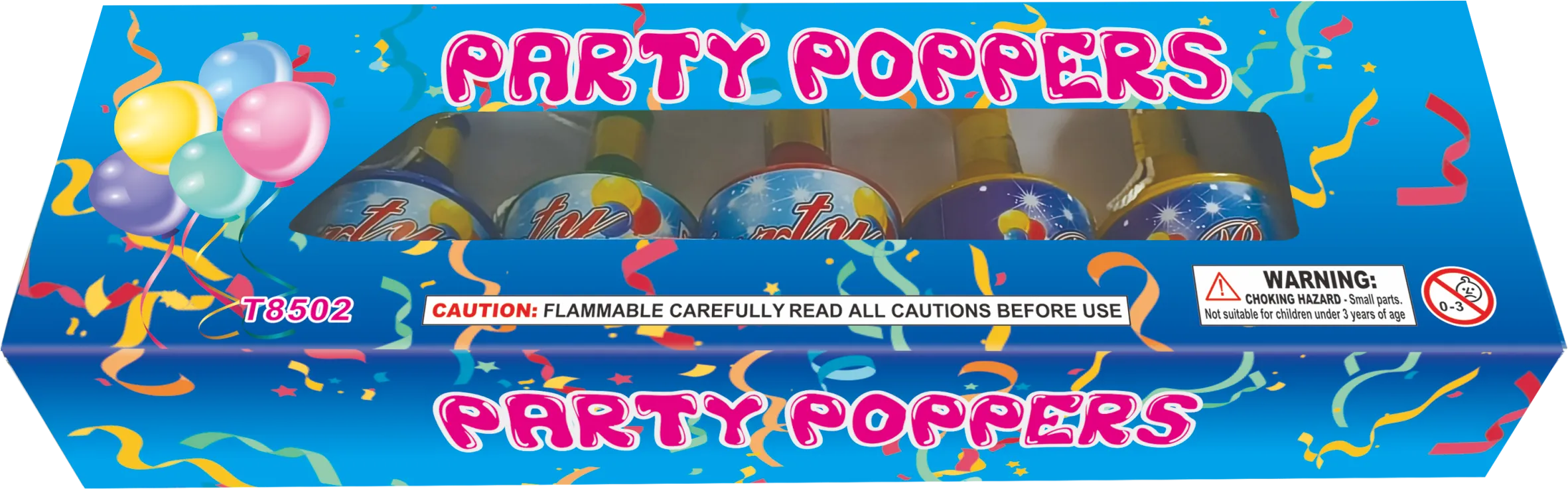 CHAMPAGNE PARTY POPPERS 7PK