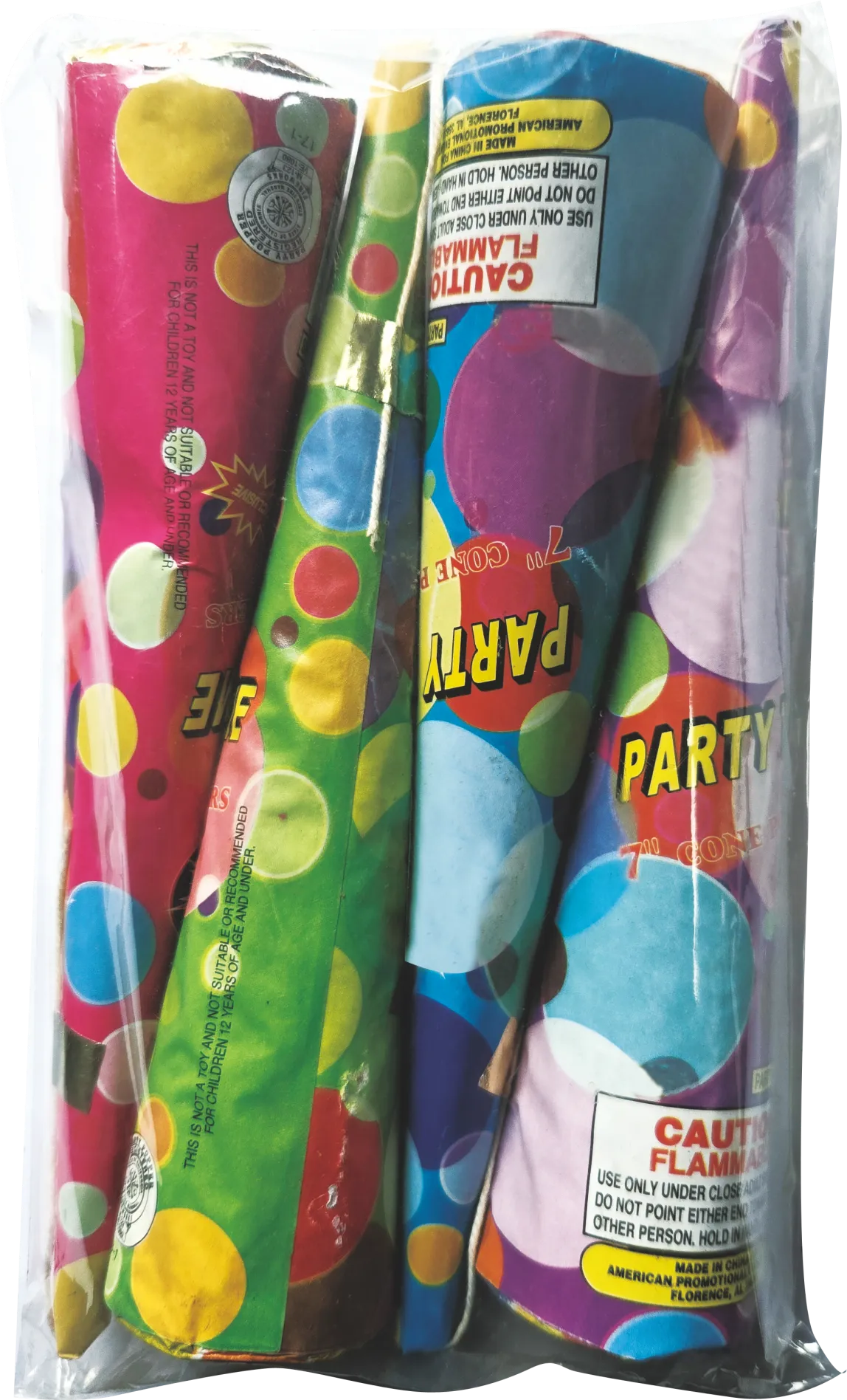 7'' CONIC PARTY POPPERS